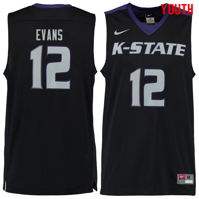 Youth #12 Mike Evans Kansas State Wildcats College Basketball Jerseys Sale-Black - Click Image to Close